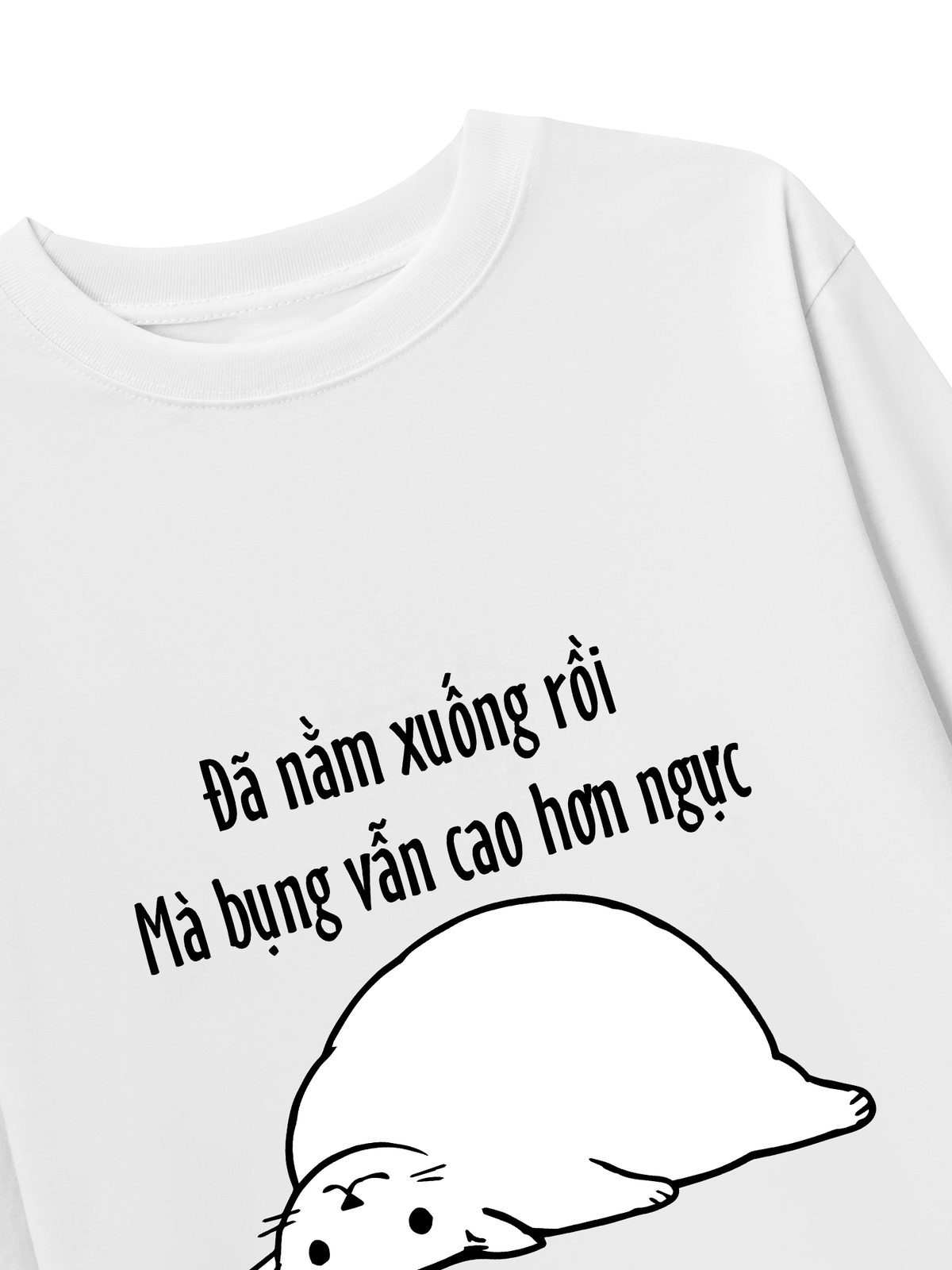 Áo Dài Tay Đã Nằm Xuống Rồi Mà Bụng Vẫn Cao Hơn Ngực