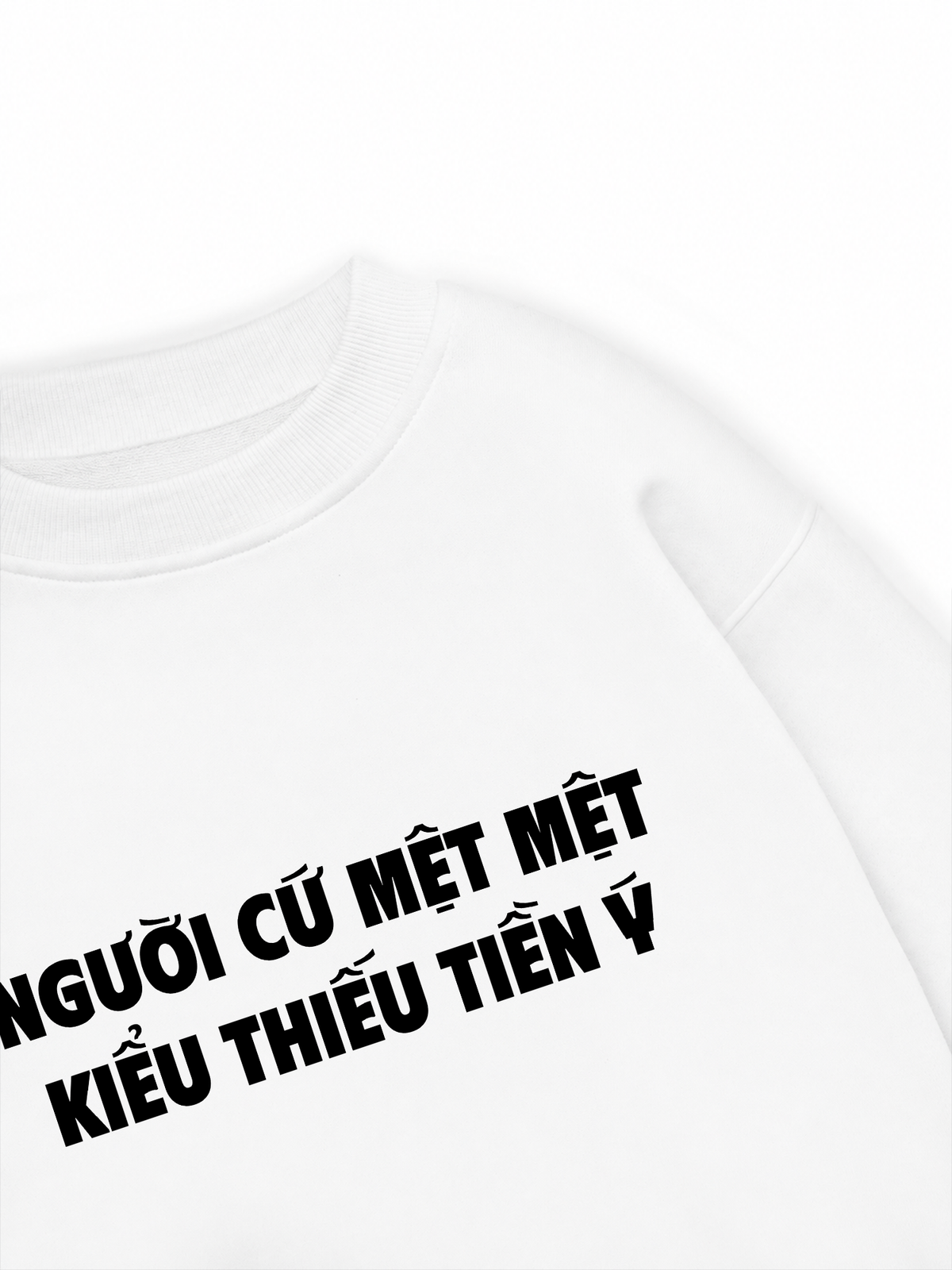 Áo Sweater Nỉ Hai Da Người Cứ Mệt Mệt Kiểu Thiếu Tiền