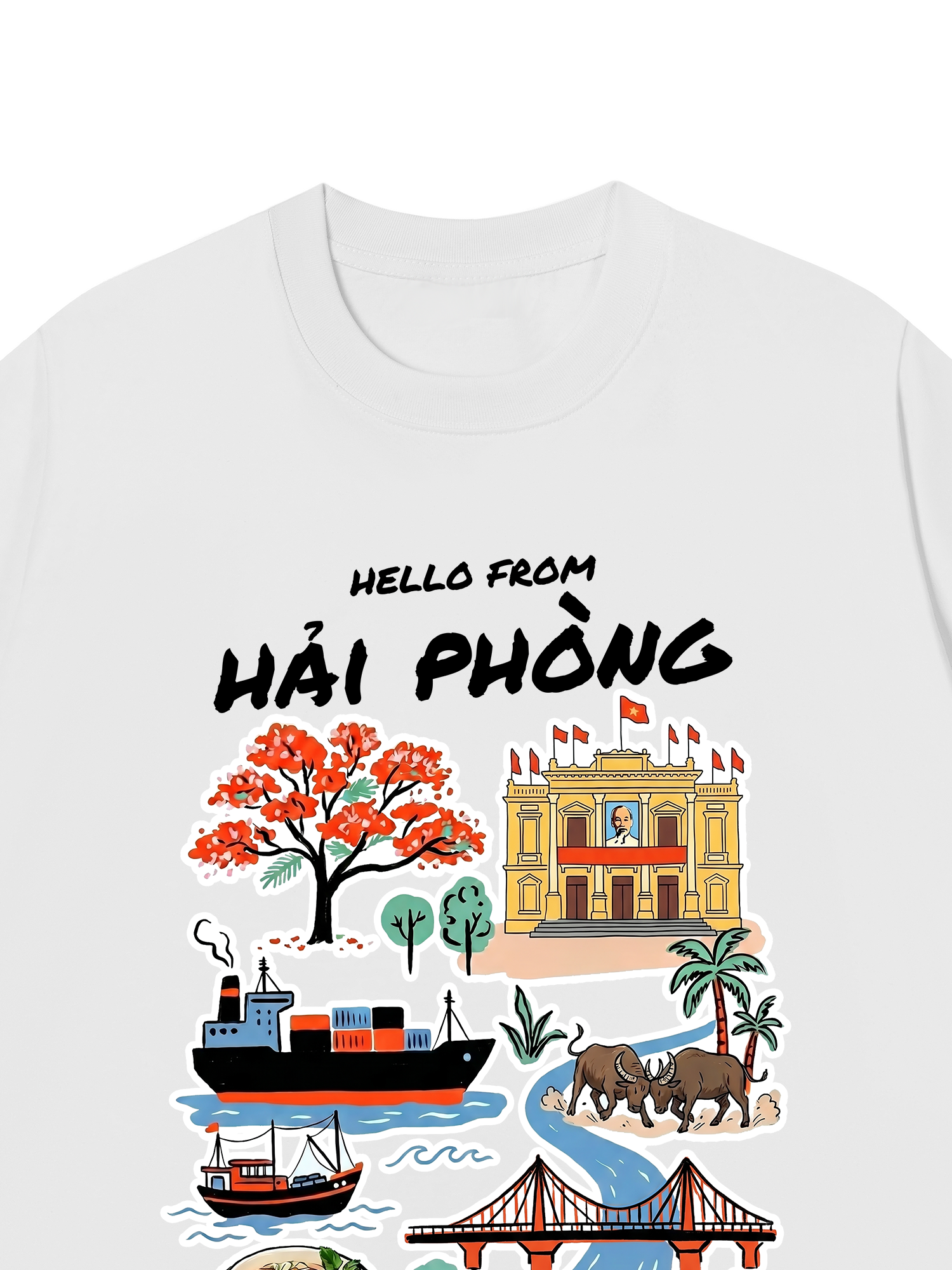 Áo Thun Relaxed Fit Hello From Hải Phòng