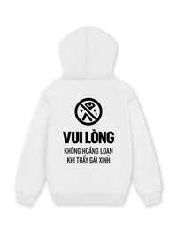 Áo Hoodie Nỉ Hai Da Vui Lòng Không Hoảng Loạn Khi Thấy Gái Xinh