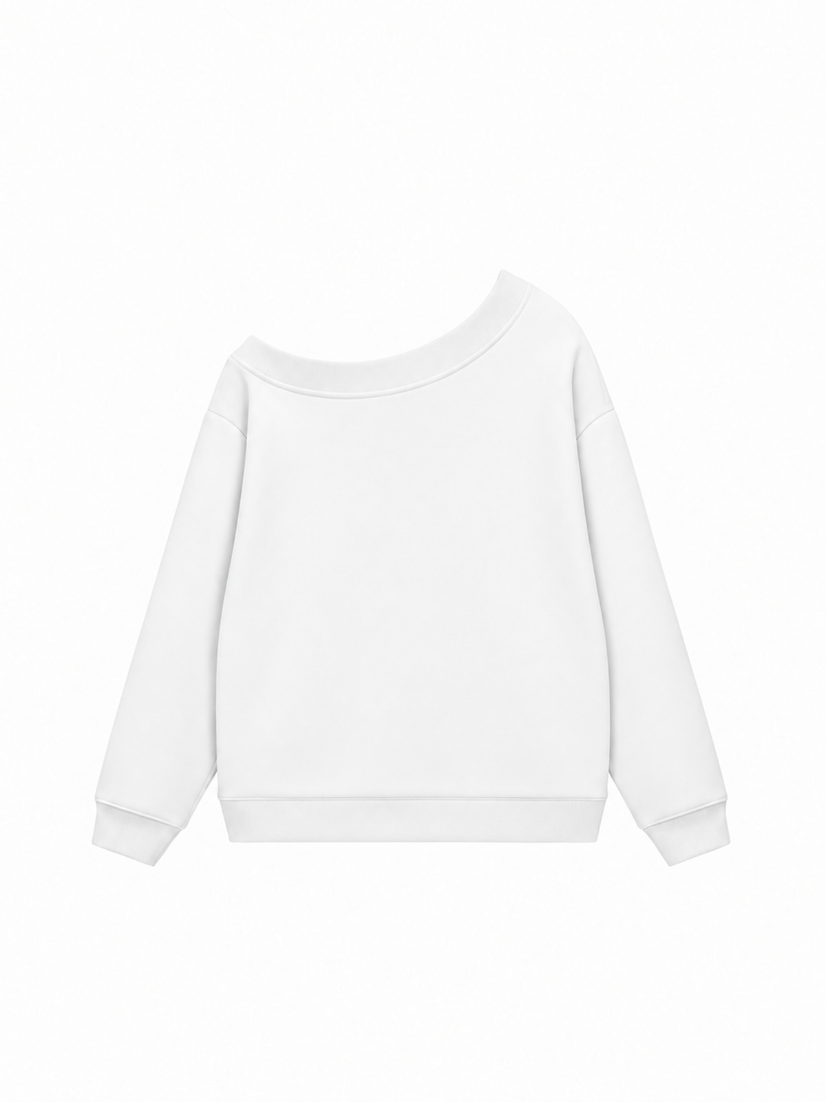 Áo Sweater Lệch Vai Nỉ Hai Da Hơi Mệt Basic