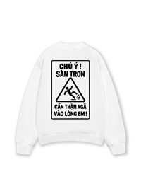 Áo Sweater Nỉ Hai Da Chú Ý Sàn Trơn