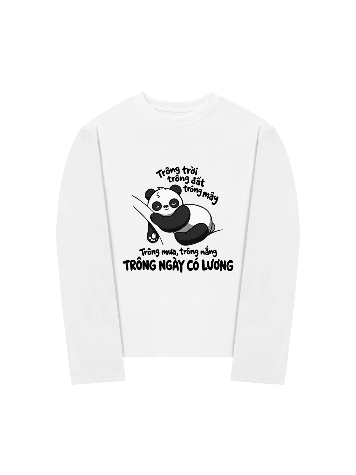 Áo Dài Tay Trông Mưa Trông Nắng Trông Ngày Có Lương