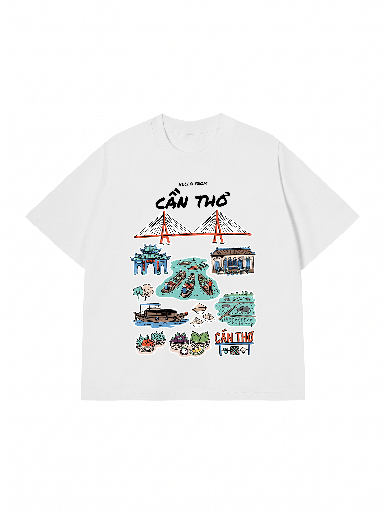 Áo Thun Relaxed Fit Hello From Cần Thơ