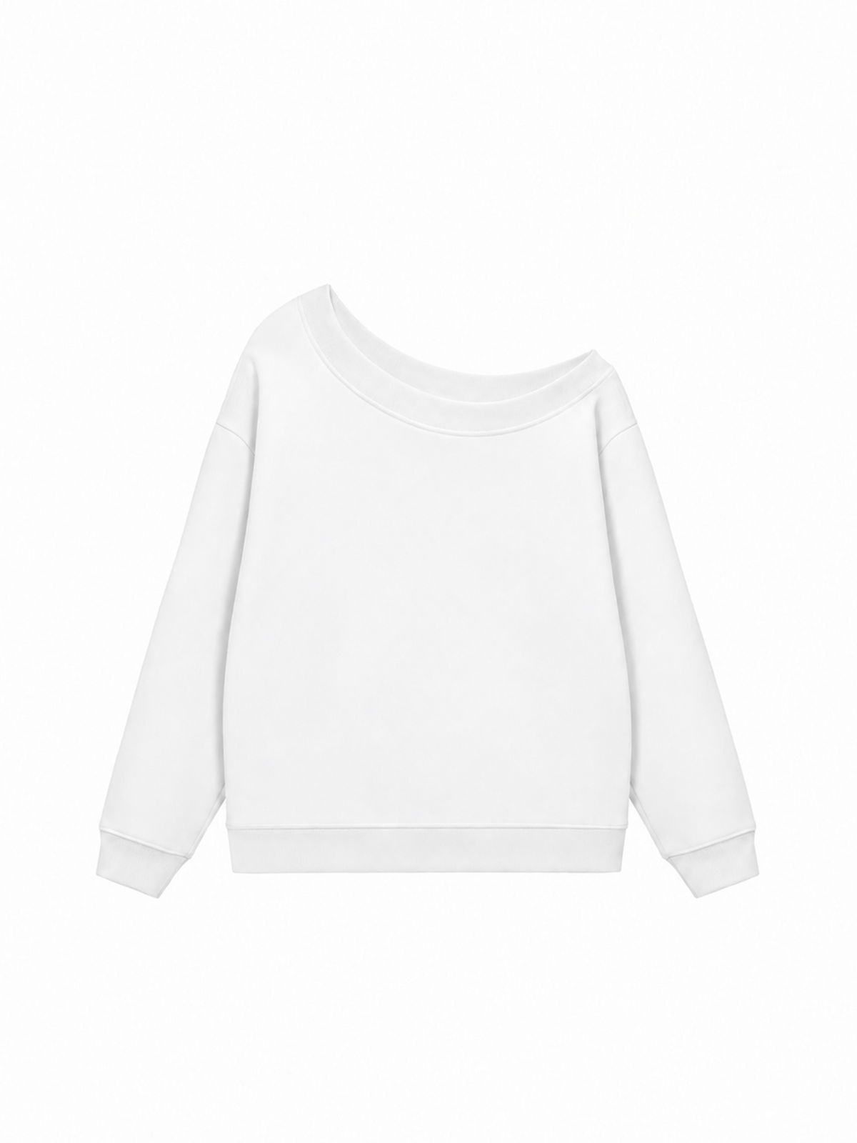 Áo Sweater Lệch Vai Nỉ Hai Da Hơi Mệt Basic
