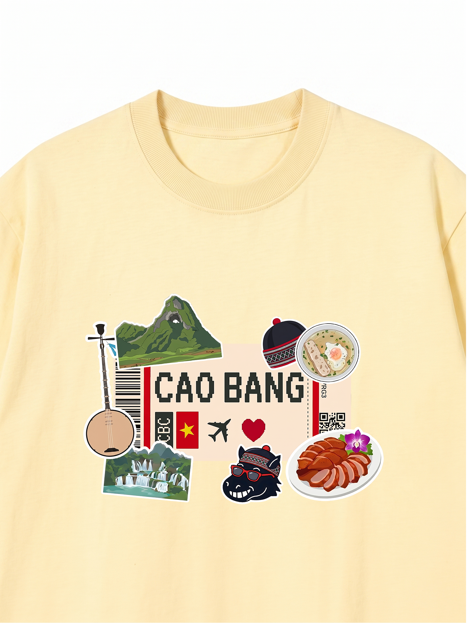 Áo Thun Relaxed Fit Du Lịch Cao Bằng