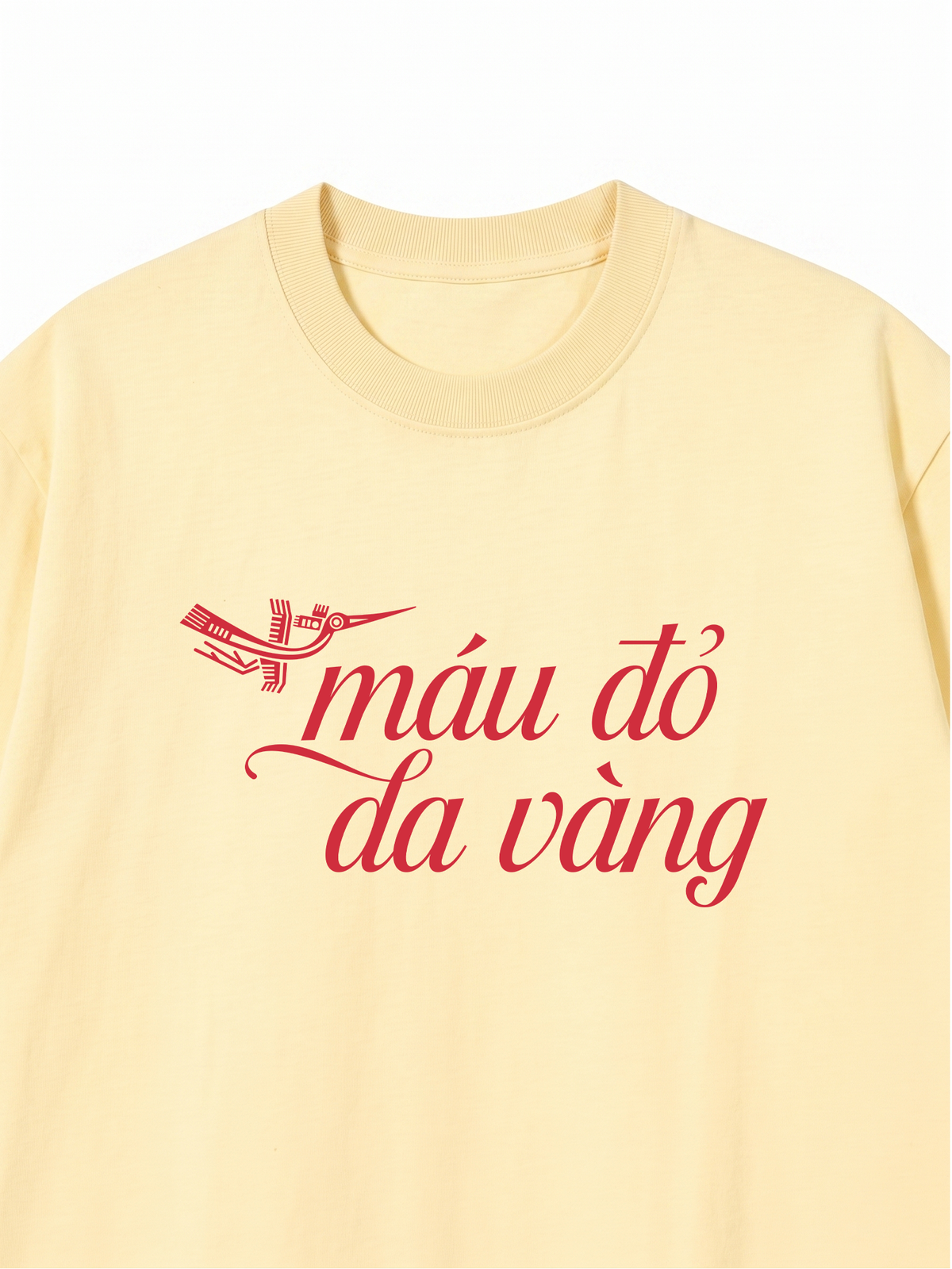 Áo Thun Relaxed Fit Máu Đỏ Da Vàng