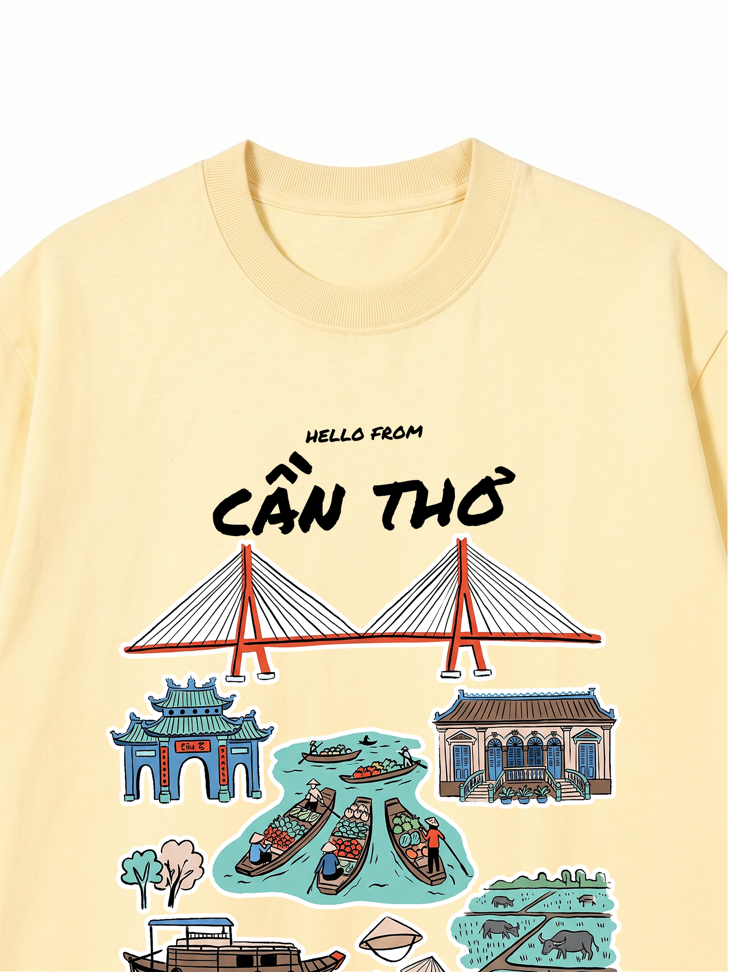 Áo Thun Relaxed Fit Hello From Cần Thơ
