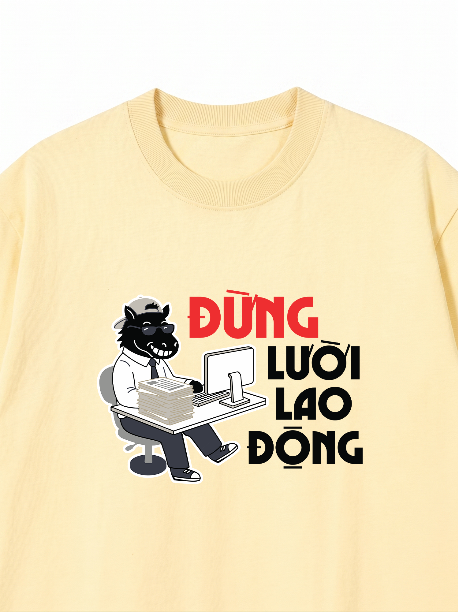 Áo Thun Relaxed Fit Đừng Lười Lao Động