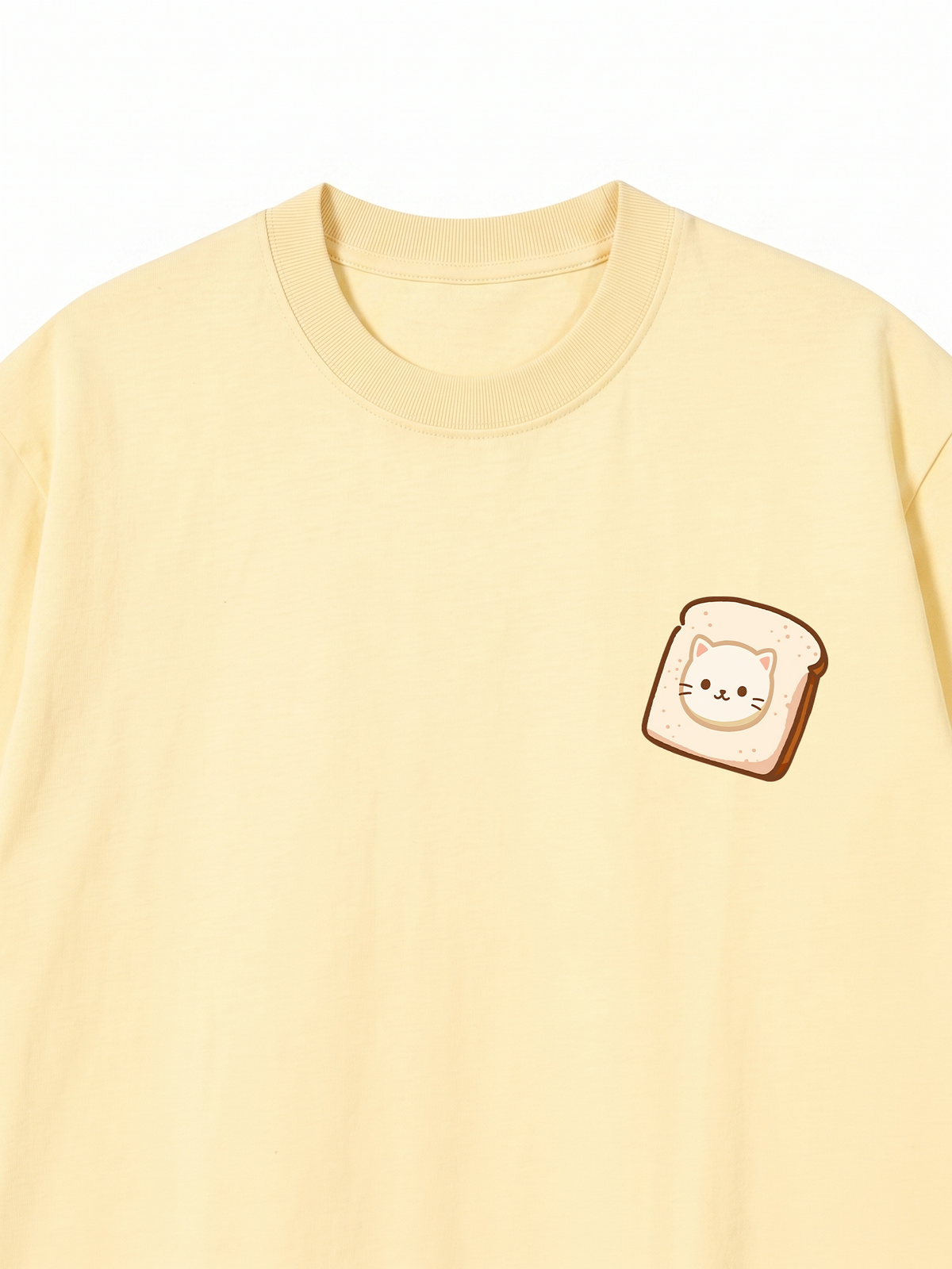 Áo Thun Relaxed Fit Bánh Mỳ Kẹp Mèo Trắng