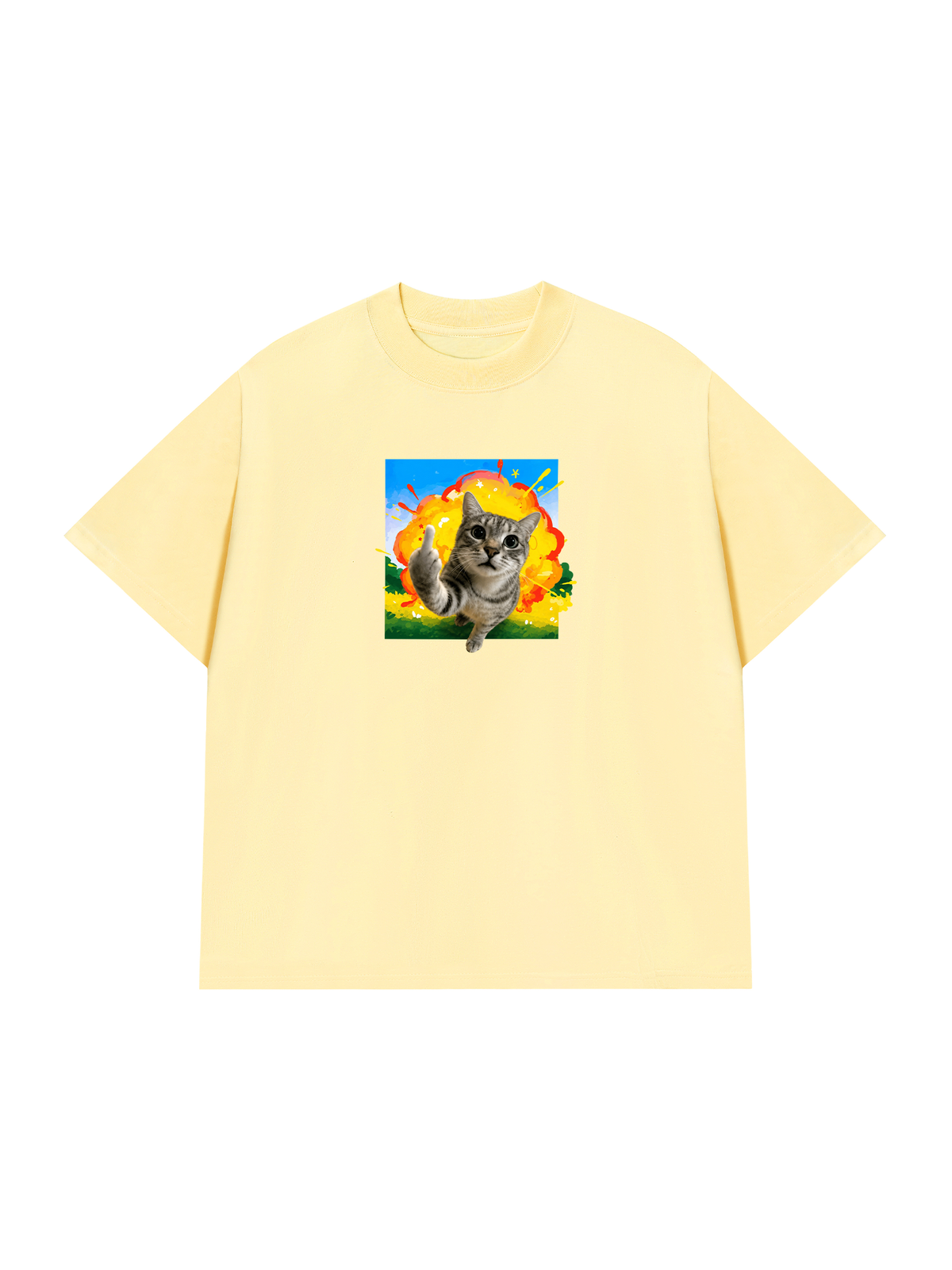 Áo Thun Relaxed Fit Mèo Nổ