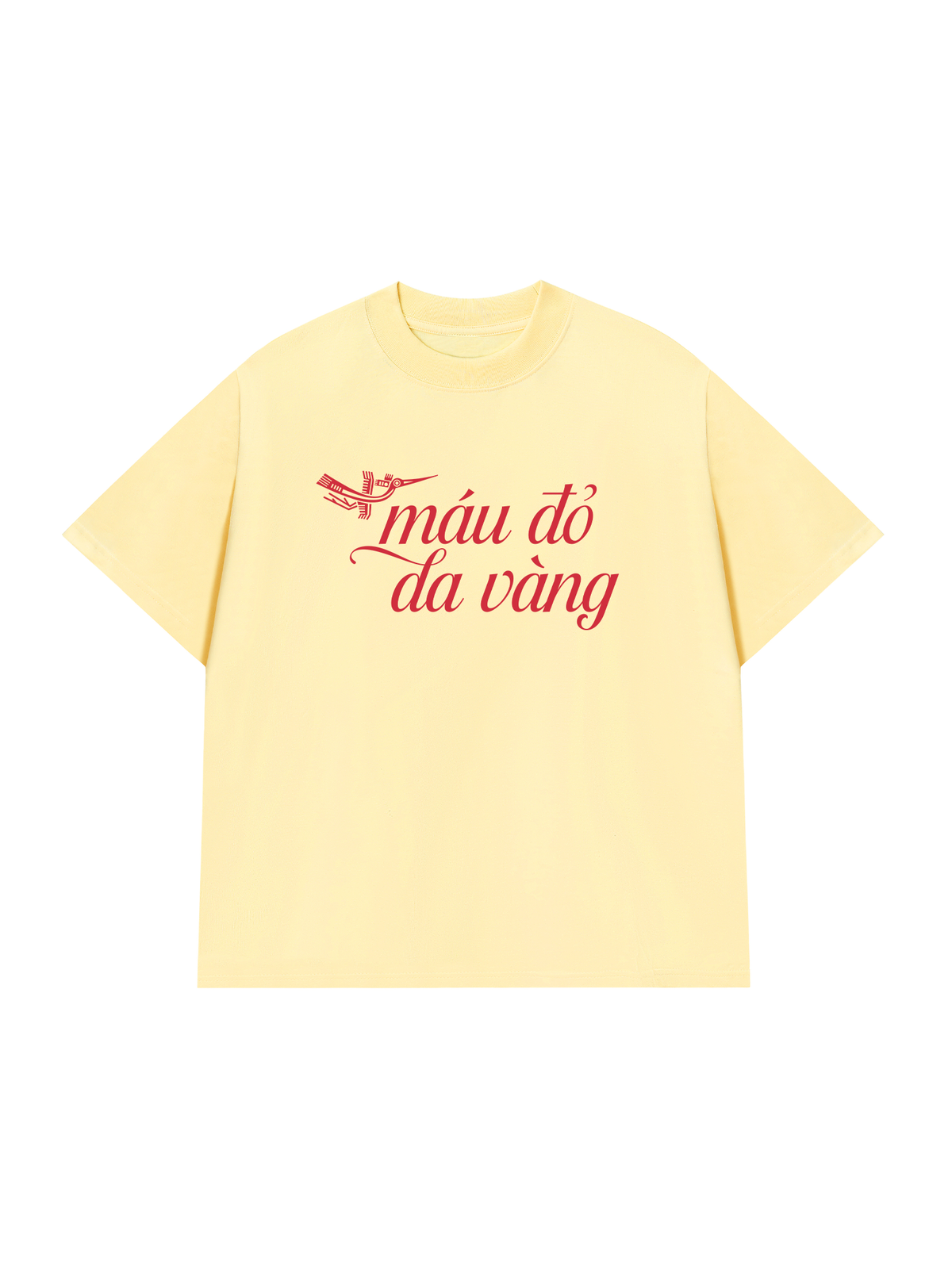 Áo Thun Relaxed Fit Máu Đỏ Da Vàng