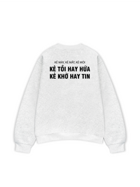 Áo Sweater Nỉ Hai Da Kẻ Mày Kẻ Mắt Kẻ Môi