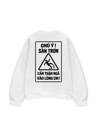 Áo Sweater Nỉ Hai Da Chú Ý Sàn Trơn