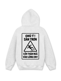 Áo Hoodie Nỉ Hai Da Chú Ý Sàn Trơn