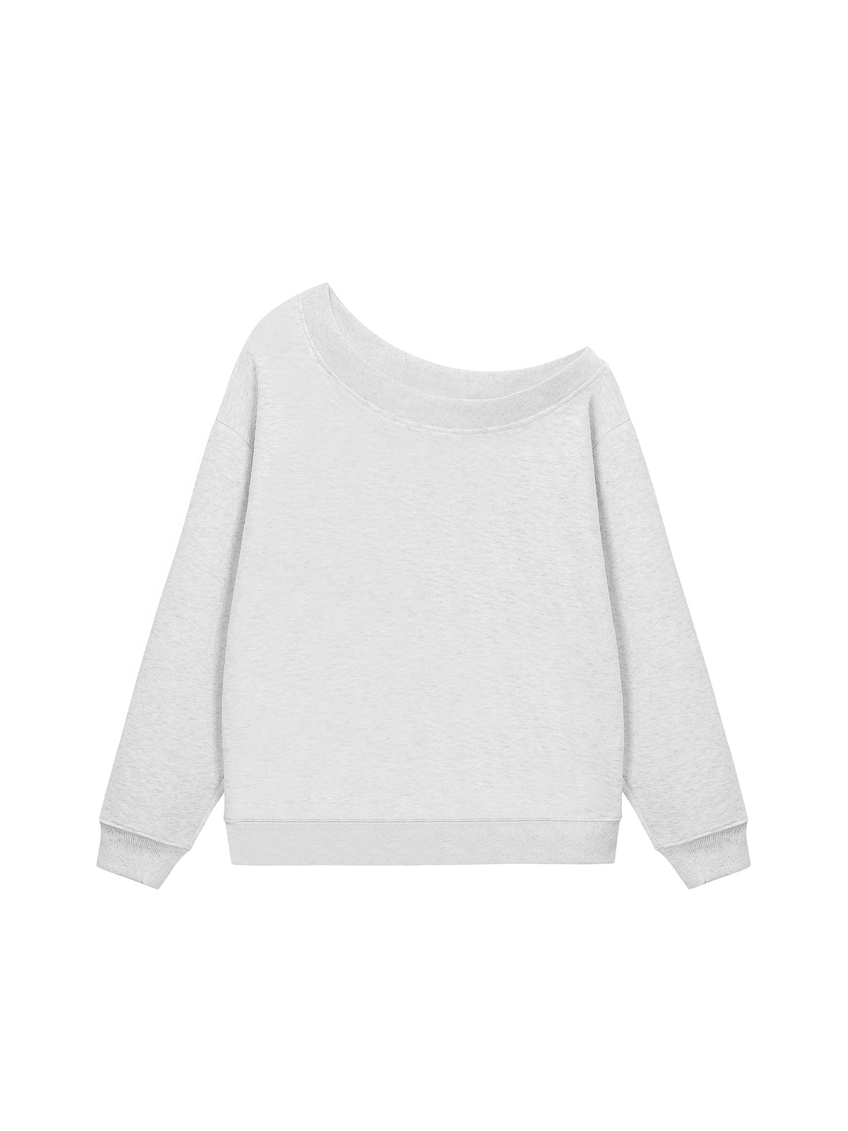 Áo Sweater Lệch Vai Nỉ Hai Da Hơi Mệt Basic