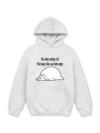 Áo Hoodie Nỉ Hai Da Đã Nằm Xuống Rồi Mà Bụng Vẫn Cao Hơn Ngực